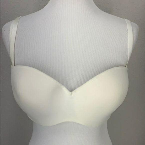 Lilyette Womens Strapless‎ Convertible Bra 40C White Seamless Lightly Lined Full - Picture 2 of 12